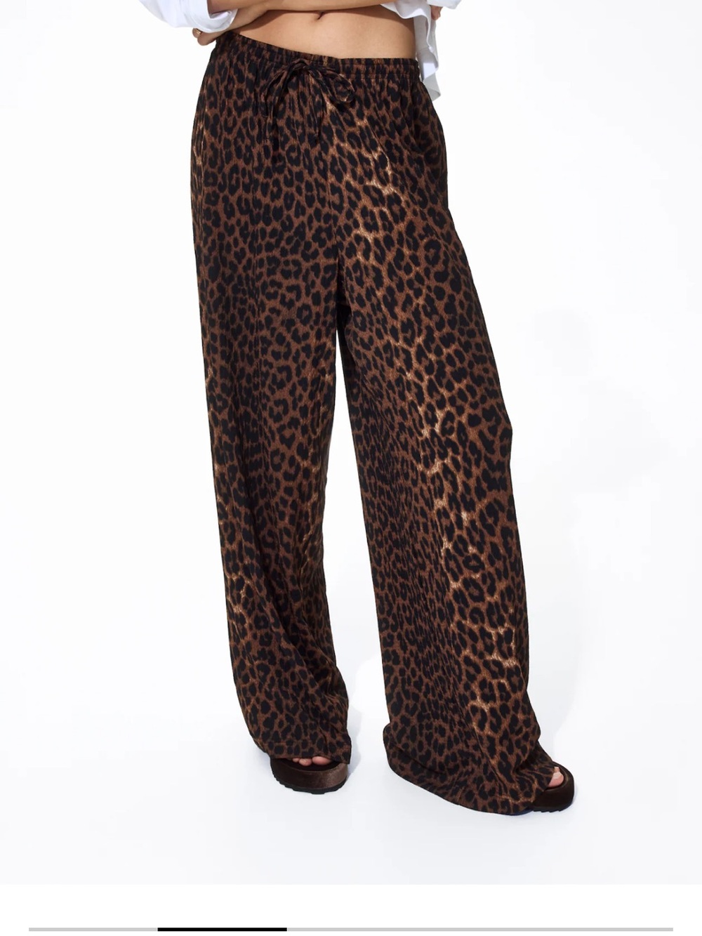 H&M Leopard-Print Maxi Skirt in Black and Brown